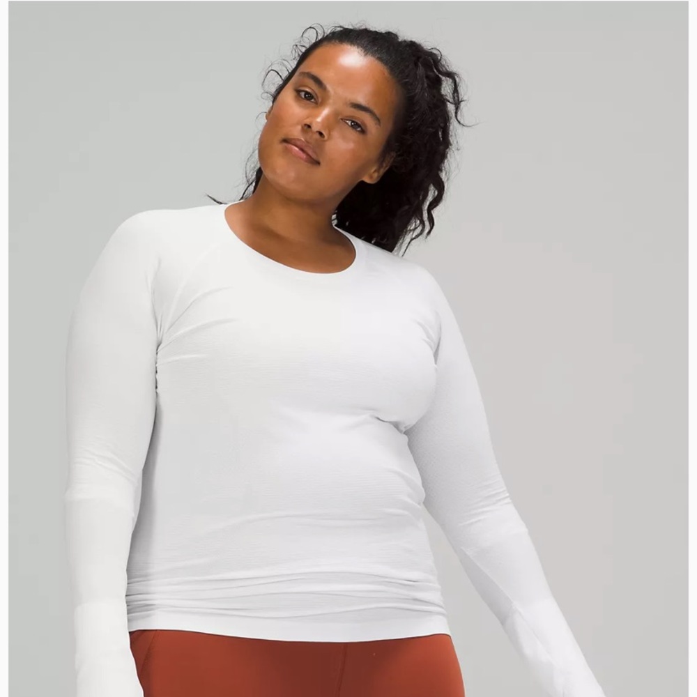 white long sleeve swiftly size 4 lululemon